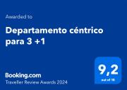 Departamento céntrico para 3 +1