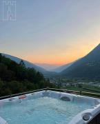 FOPPOLI CASTLE, PRIVATE 11th CENTURY FORTRESS WITH PANORAMIC VIEW, SAUNA AND HOT TUB OVERLOOKING THE VALTELLINA