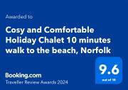 Cosy and Comfortable Holiday Chalet 10 minutes walk to the beach, Norfolk