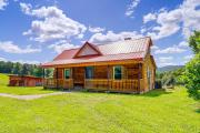 Deck and Scenic View Historic Cabin in Piney Creek!