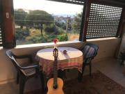 Terrace floor near the sea with sunset sea view