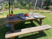 Rez de villa avec jardin à 6 min des plages