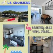 Studio vue port, parking privé, terrasse, clim