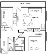 Résidence Le Mont Blanc - 2 Pièces + cabine 6 pers - LE MONT-BLANC - 041MB -PLAGNE CENTRE MAE-5854