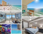 Stunning Beachfront Condo, Walk to Pier Park,Pools