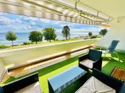 FeWo Traumblick - Küstenklang erste Reihe mit TRAUM Meerblick aus dem Bett