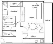 Résidence Le Mont Blanc - 2 Pièces 56 pers - LE MONT-BLANC- 003MB -PLAGNE CENTRE MAE-1494