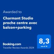 Charmant Studio proche centre avec balcon+parking