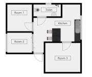 3 Rooms l 3 Beds l MRT 8 min l Gwanghwamun