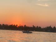Beautiful houseboat on the Sava river