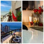 Cobertura duplex com Jacuzzi e vista espetacular para a praia e a cidade
