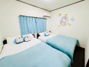 Doraemon Imazen Cute Character Style Japanese Entire House for 6 with 4 Beds Near Public Transport 2 min Walk Direct to Namba Family Friendly