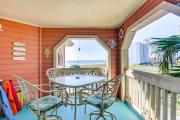 Steps to Beach Ocean-View Galveston Condo!
