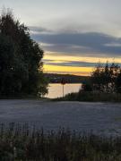 Arctic luxury log house with the river view