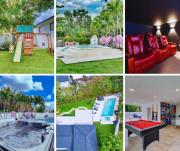 The Palms Villa with Cinema, Game Table, Pool, Jacuzzi , Giant Chess, 8 Beds