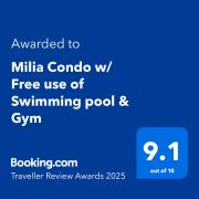 Milia Condo w Free use of Swimming pool & Gym