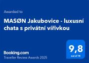 MASØN Jakubovice - luxusní chata s privátní vířivkou
