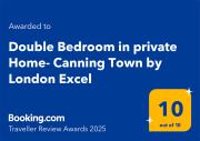 Double Bedroom in private Home- Canning Town by London Excel