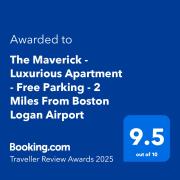 The Maverick Downstairs - Lux Apartment - Free Parking - 2 Miles From Airport & Downtown Boston