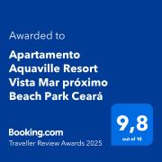 Apartamento Aquaville Resort Vista Mar próximo Beach Park Ceará