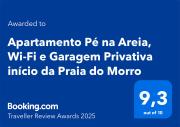 Apartamento Pé na Areia, Wi-Fi e Garagem Privativa início da Praia do Morro