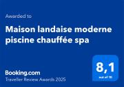 Maison landaise moderne avec piscine chauffée et spa