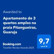 Apartamento de 3 quartos amplos na praia Pitangueiras, Guaruja