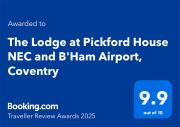 The Lodge at Pickford House NEC and BHam Airport, Coventry