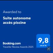Suite autonome accès piscine