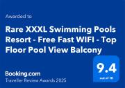 Rare XXXL Swimming Pools Resort - 500Mbps Blazing Fast Free WIFI - Top Floor Pool View Balcony - Gym - Sauna - Kids Playground - Supermarkets