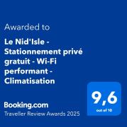 Le NidIsle - Stationnement privé gratuit - Wi-Fi performant - Climatisation