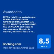 Quarto Deluxe e banheiro privativo c vista livre e perto das PRAIAS IPANEMA LEBLON ARPOADOR COPACABANA e do CRISTO REDENTOR do BONDINHO PÃO AÇUCAR ETC Chegando mais cedo que o Check-in do meio-dia, deixe suas malas, idem no Check-out das 10h manhã