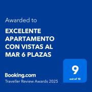 EXCELENTE APARTAMENTO CON VISTAS AL MAR 6 PLAZAS