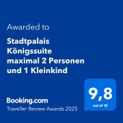 Stadtpalais Königssuite maximal 2 Personen und 1 Kleinkind