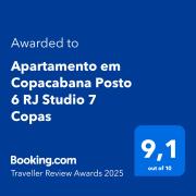 Apartamento em Copacabana Posto 6 RJ Studio 7 Copas