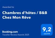 Chambres dhôtes B&B Chez Mon Rêve