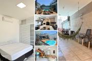 Casa a 300 metros Praia, 5 quartos, com área Gourmet , Mirante, Piscina, churrasqueira e ar condionado em 2 quartos