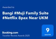 Bangi #Muji Family Suite #Netflix 8pax Near UKM