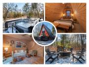Timber Haven - Cozy A-frame Hot Tub Fireplace