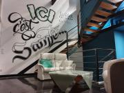 Luxury loft with a gym