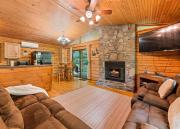 Cozy Stream True Log Cabin w Hot Tub Near SMNP