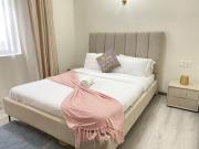 executive vibrant view three bedroom apartment mordern equipped gym free parking space , children play area and comforting rooftop with city views in kilimani