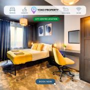 Stylish Apartment in Town Centre with Secure Parking, Self-Check-In, Fast Wifi and Smart TV by Yoko Property