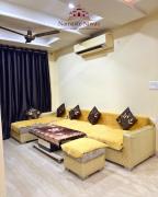 Urban oasis Modern 3BHK, sandy cafe with balcony views