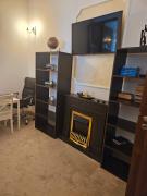 Retro and cozy apartament with electric fireplace
