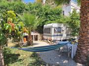 Caravan in Finca Molino in Almayate with with pool, family touch and dog madness