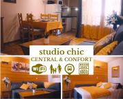 studio chic redécoré avec soin, idéal couples familles ou entre amis,parfait pour cure thermale ou séjour ski, wifi 180 chaines tv parking couvert