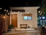 The house of flowers with a courtyard of warm lights