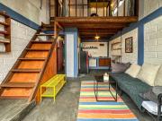 Central 1BR Mezzanine Apartment with Shared Pool, Fitness and Private Kitchen in Canggu