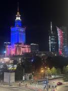 A cozy and bright room in the heart of Warsaw with a view of the Palace of Culture